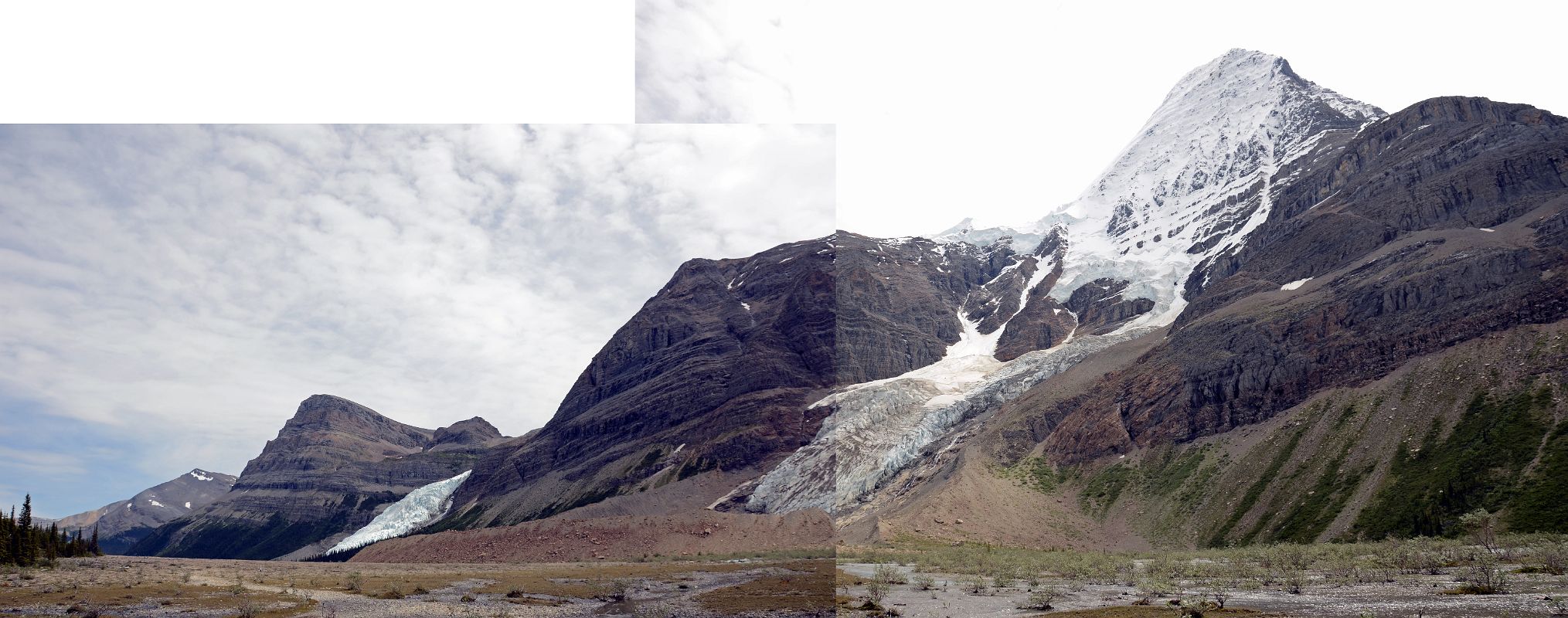 20 Tatei Ridge, Rearguard Mountain, Berg Glacier, Mount Robson Emperor Face, Mist Glacier From Berg Lake Trail Just After Berg Lake